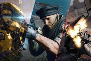 A wallpaper about best FPS games showing three different games